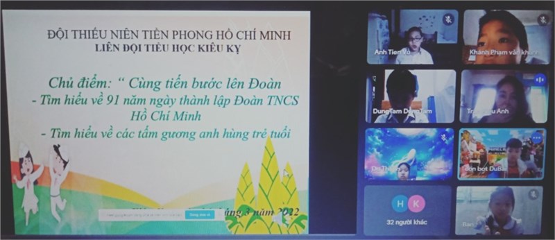 Liên đội Tiểu học Kiêu Kỵ tổ chức sinh hoạt theo chủ điểm:  Cùng tiến bước lên Đoàn  tới các em học sinh 